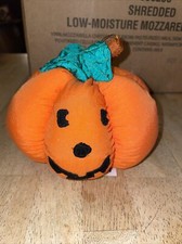 HALLOWEEN PLUSH SMILING 5" PUMPKIN HANGING TOY O RAMA
