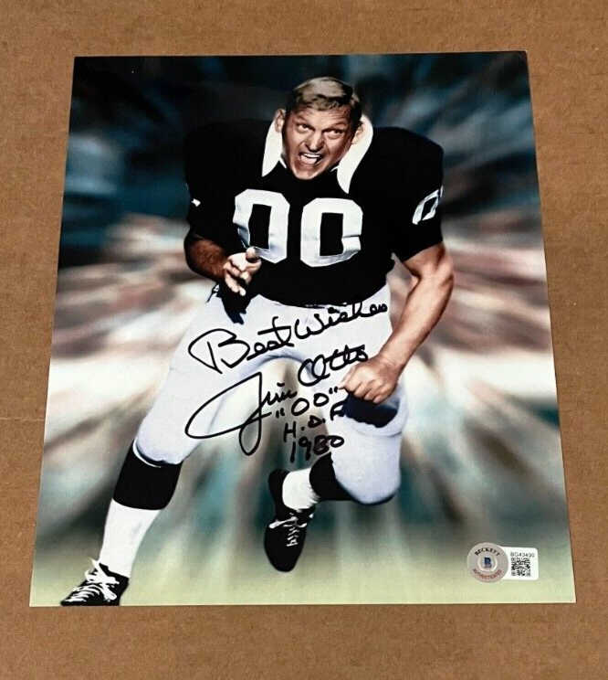 JIM OTTO Autographed Signed Oakland Raiders 8X10 PHOTO W/HOF1980 BECKETT BAS #2 