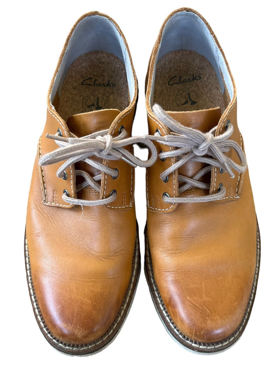 Clarks Mens Size 9 Distressed Leather Chunky Leather Frelan  display picture 1