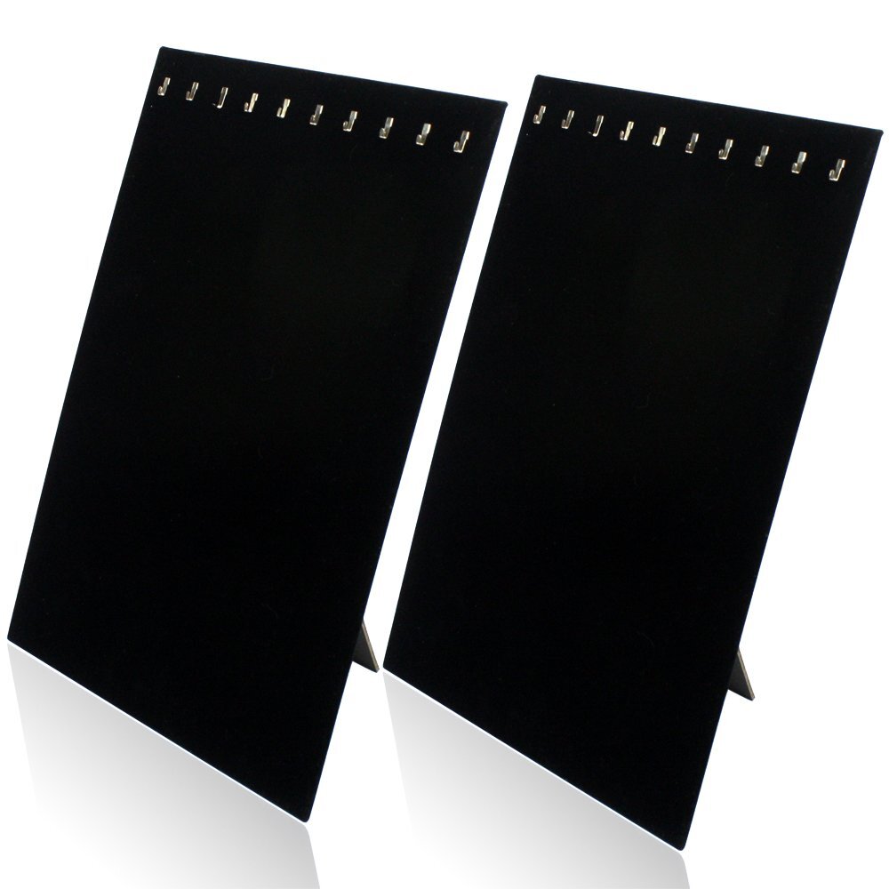 H&S Porta Collane in Velluto Nero - Set da 2 - Kit Espositore Collane (m4K)