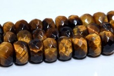 8x5MM Natural Yellow Tiger Eye Beads Grade AA Faceted Rondelle Loose Beads