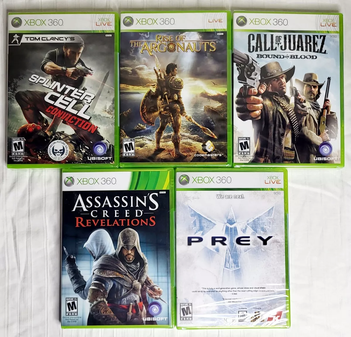 5 FACTORY SEALED Xbox 360 Games (Prey, Splinter Cell: Conviction.. &  More)