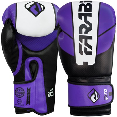 FARABI Leather Boxing Gloves Sparring Training Punchbag Fight Gloves 10OZ-16OZ