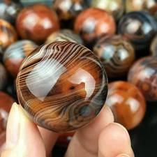 Natural sardonyx agate Sphere Quartz Crystal ball Reiki Healing 1PC