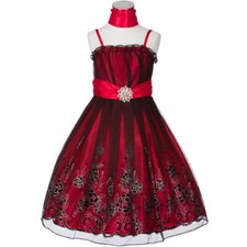 RED Size 8 Flower Girl Dress Birthday Recital Bridesmaid Graduation Formal Party