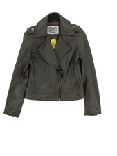 Firetrap Women's Jacket M Green Leather With Polyester Motorcycle Jacket