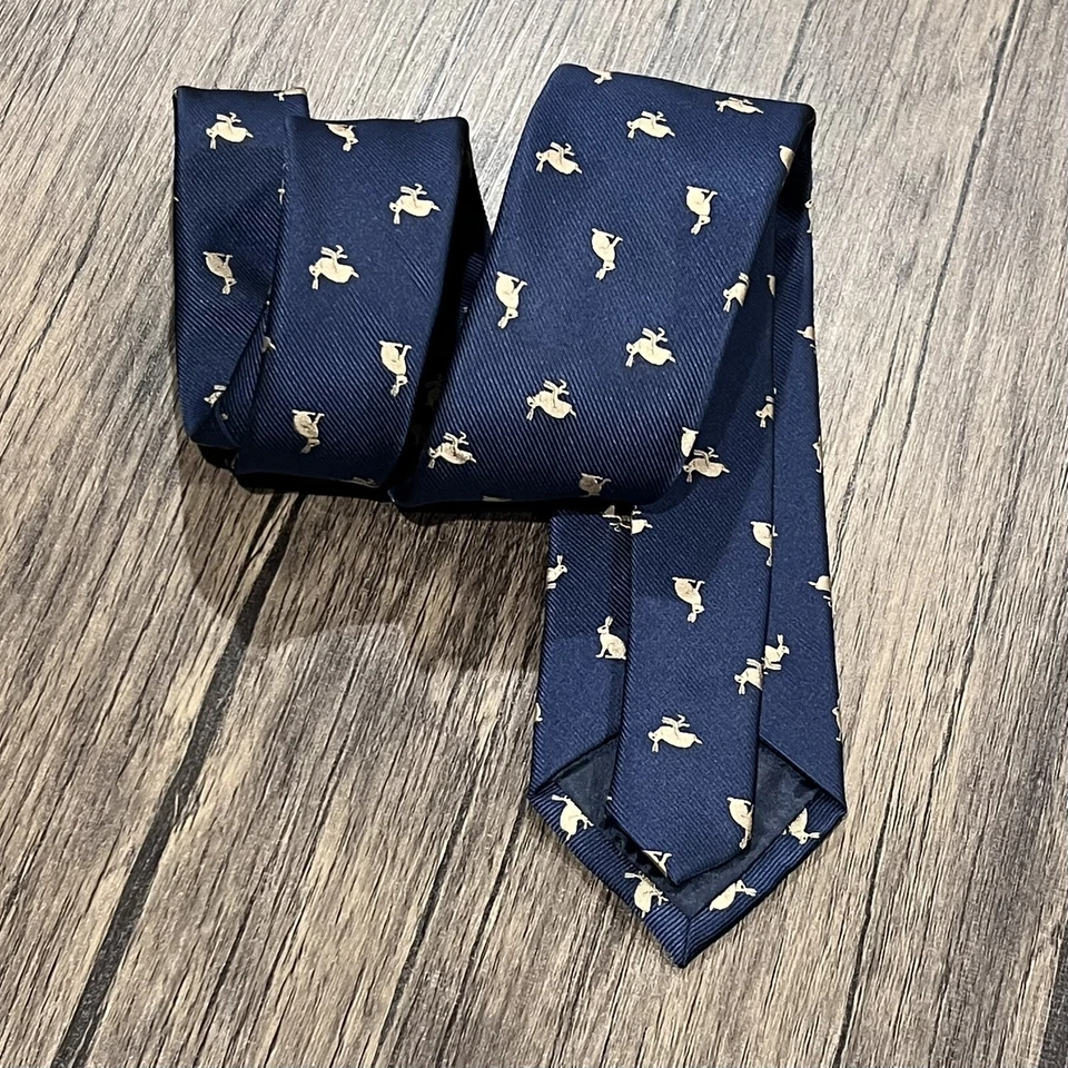 Corbata con patrón de conejo en caja para hombres vacaciones de Pascua liebre corbata Foto 4 de 4