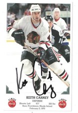 Keith Carney Signed Autographed 3 3/4 x 6 Photo Chicago Blackhawks