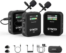 SYNCO G2(A2) Wireless Lavalier Microphone 2.4G Dual Transmitter For Camera Vlog