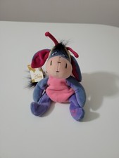 Disney Winnie The Pooh Butterfly Eeyore Beanie 8" Plush Easter 2000 New with Tag