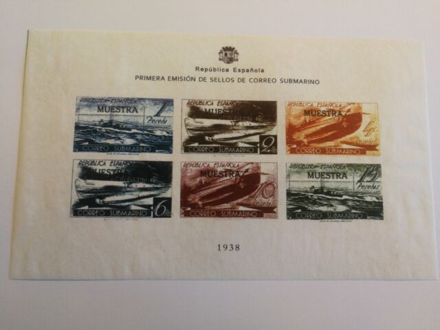Briefmarken Block Spanien Unterseebootpost FAKSIMILIE