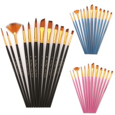 Versatile Paint Brush Set 12Pcs for Oil Acrylic Watercolor Gouache Painting