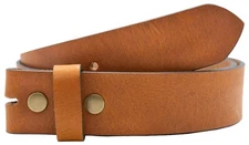 Full Grain Buffalo Leather Solid 1-Piece Belt Strap - Tan - The Belt Shoppe