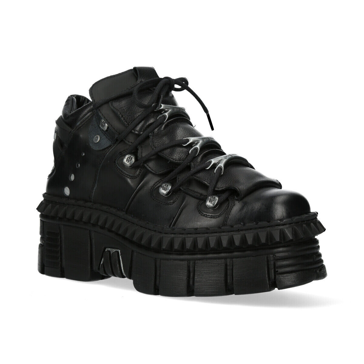 NEW ROCK ニューロック M-WALL106-V9 New Rock Boots WALL106-S13 Unisex Metallic Black Leather