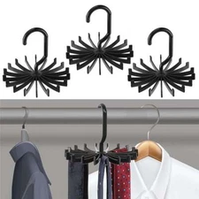 3X Neck Tie Rack 360° Adjustable Hanger Organizer Scarf Belt Hook Storage Holder