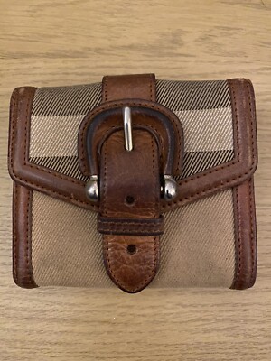 Women's Burberry Brown/beige Check Canvas And Leather Buckle