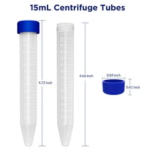 10000pc Conicial Centrifuge Tubes 15mL Clear Plastic Test Tube DN/RNase Free LAB