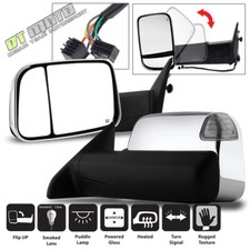 2013-2017 Dodge Ram 1500 Power Heated Wled Signal Puddle Chrome Towing Mirrors