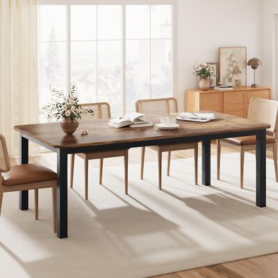 Industrial Dining Table Rectangle Dining Room Table For 6-8 People for Dinner