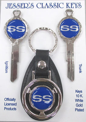 Chevrolet Blue SS SUPER SPORT Deluxe Classic Keys Set NOS 1970