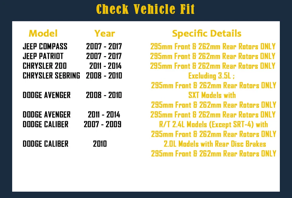 Pastillas de rotores de freno delanteras y traseras aptas para Jeep Compass Patriot perforadas ranuradas Foto 2 de 4