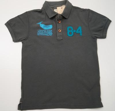SCOTCH SHRUNK grau Save The Whales kurzärmliges Poloshirt mit Kragen Oberteil neu mit Etikett