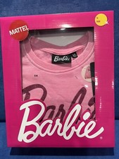 BARBIE PINK Sweatshirt In Gift Box GLITTER LOGO Girl's Sz 5/6 -Fast Ship 