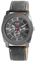 Herrenuhr Armbanduhr Kunstleder Anhrazit Analog Quartzwerk Chronolook Akzent