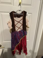 Gypsy Fortune Teller Costume Child Plus Size XL Cold Shoulder Dress
