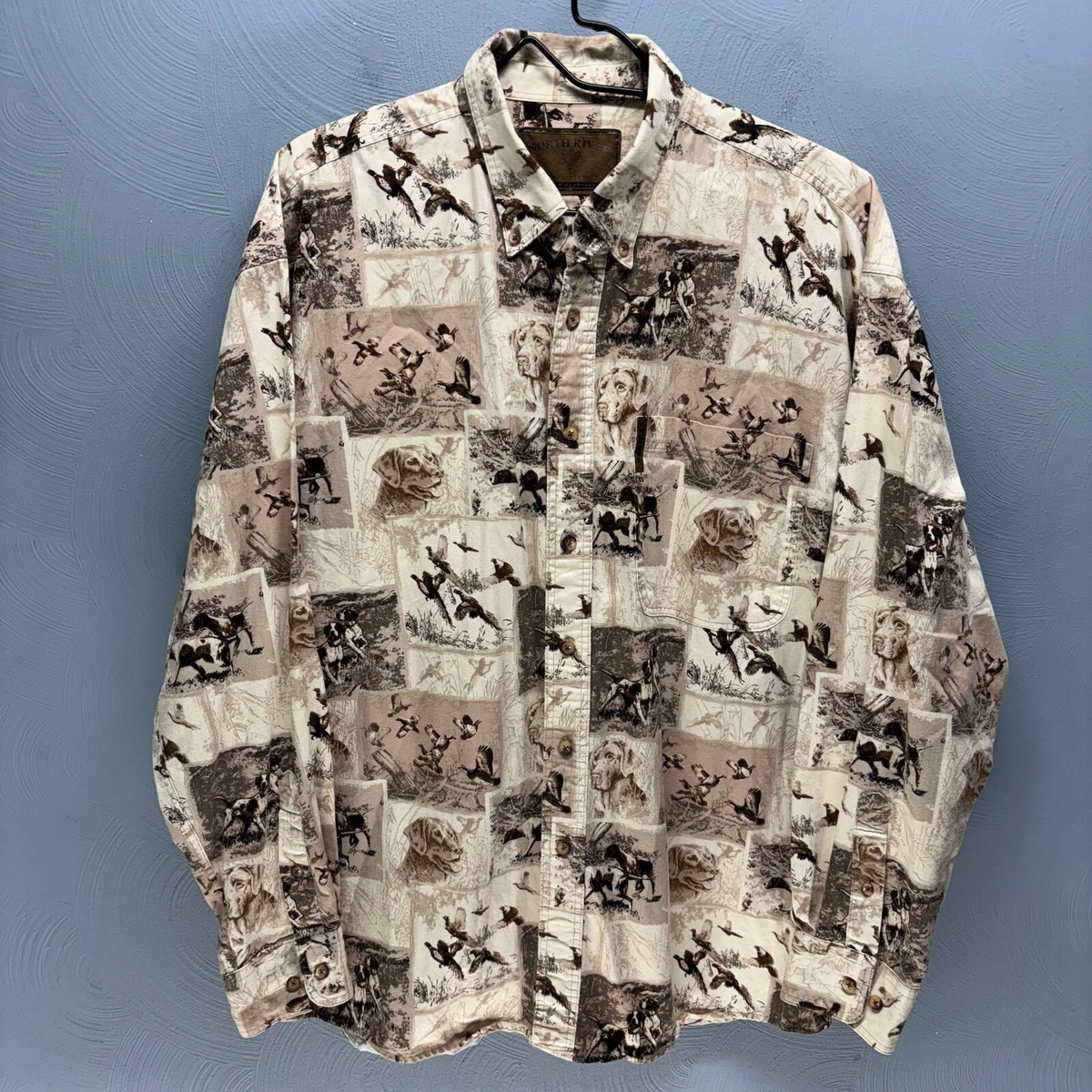 chemise River Stone pur coton beige manches longues TBE taille M