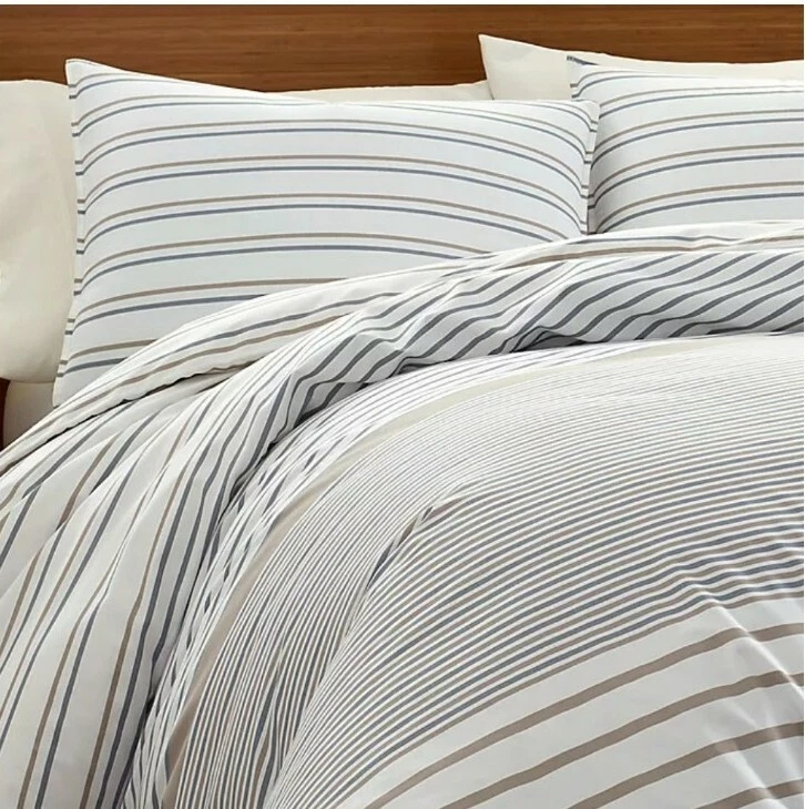 Juego de funda nórdica Eddie Bauer Cooper a rayas 3 piezas 100 % algodón tamaño king, nuevo Foto 2 de 4