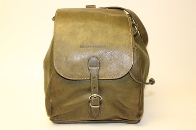 Kara Van Petrol Italy Handmade Drawstring Green Leather Small Saddlebag Backpack