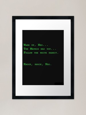The matrix has you Gerahmter Kunstdruck Gerahmtes Wandbild Poster Leinwanddruck Bild
