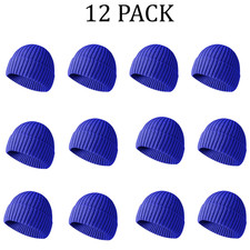 12 Pack Knit Beanie Hats Winter Skull Caps Warm Unisex Men Women Blank Wholesale