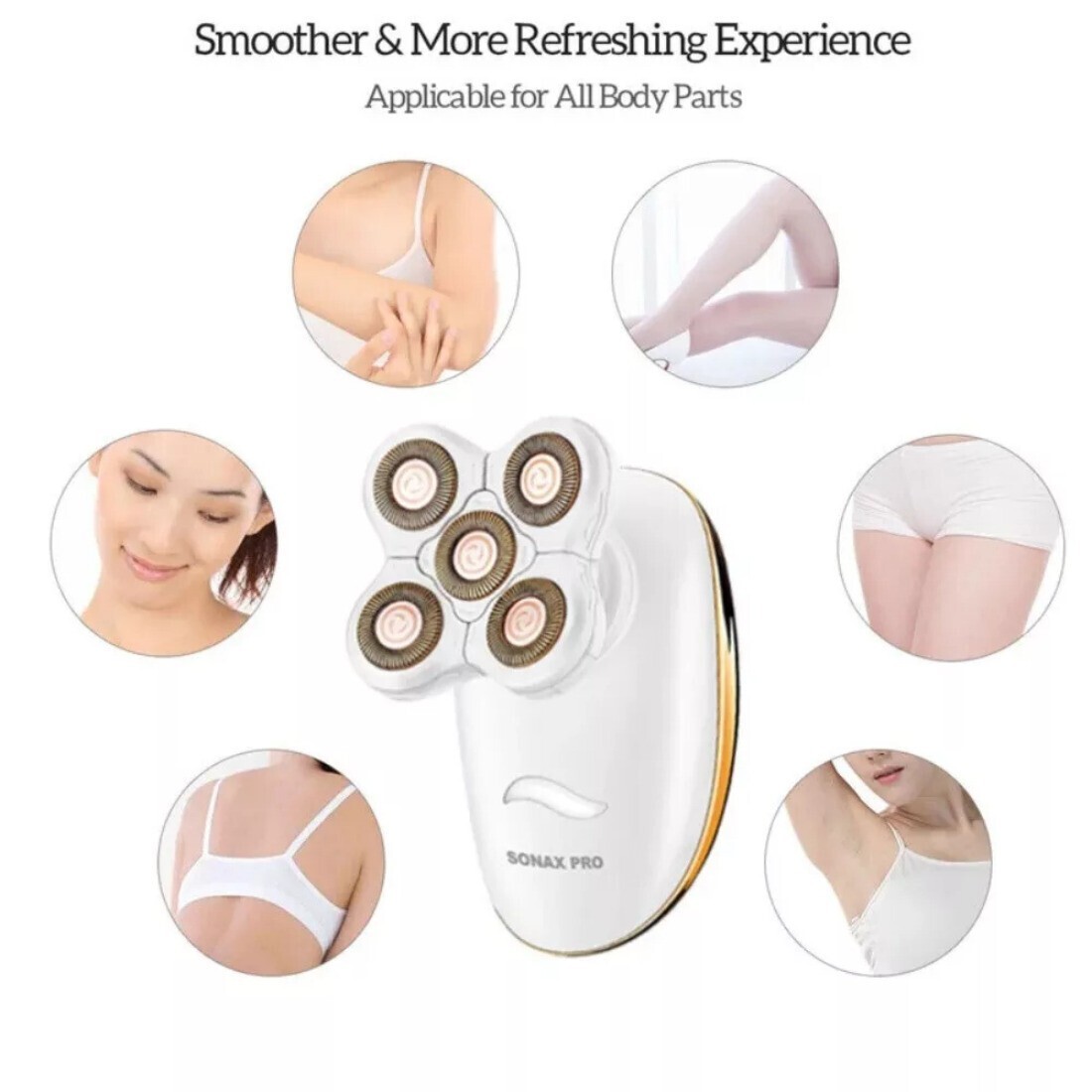 5 IN 1 Electric Wet & Dry Painless Rechargeable Lady Shaver Razor for Women NEW