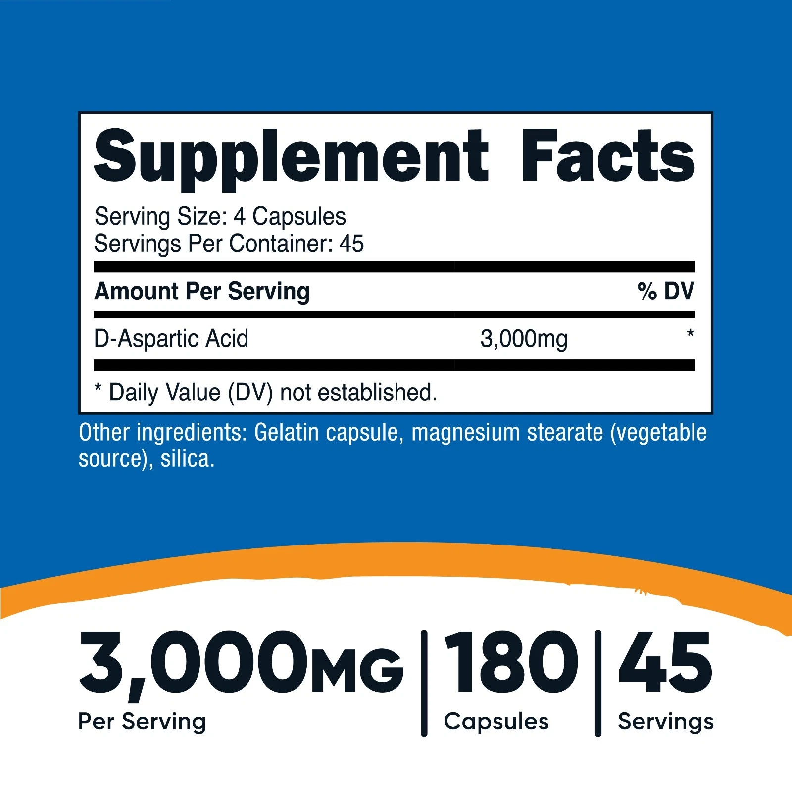  D-Aspartic Acid Supplement Facts