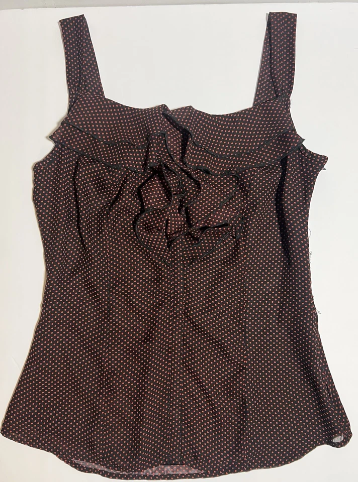 Camiseta sin mangas Maurices Y2K Cami negra con volantes lunares roja caprichosa coqueta pequeña Foto 2 de 4