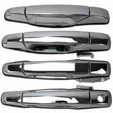 4X Chrome Exterior Door Handle Set For Chevy Tahoe GMC Yukon Sierra Denali 07-13