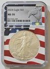 2024 SILVER EAGLE NGC MS70 FLAG CORE 1 OUNCE SILVER COIN SKU 8323365-449