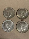 1964-D Kennedy 1/2 Dollar .9 Silver Uncirculated Cond. uncertified  lot of 4