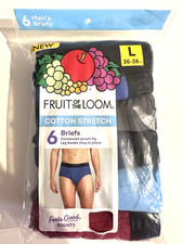 6 Pack Mens 94 Cotton Tag Free Moisture Wicking Briefs Large Assorted Colors