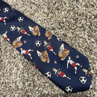 Corner Stone Blue Soccer Tie, 14  Clip On