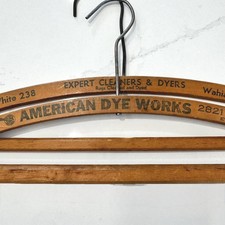 Vintage Advertising Wood dry cleaner Hangers: Everett WA  Wahiawa Oahu