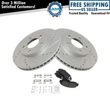Front Performance Drilled & Slotted Brake Rotor & Posi Metallic Pad Set