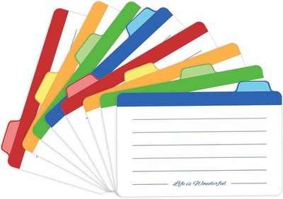 24 Pack 3X5 Inch Index Card Dividers Tabbed Index Cards Guides Assorted Colors