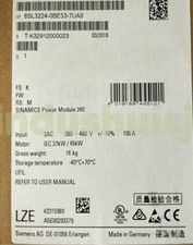 6SL3 224-0BE33-7UA0 NEW SIEMENS 6SL3224-0BE33-7UA0 G120 PM240 Power Module