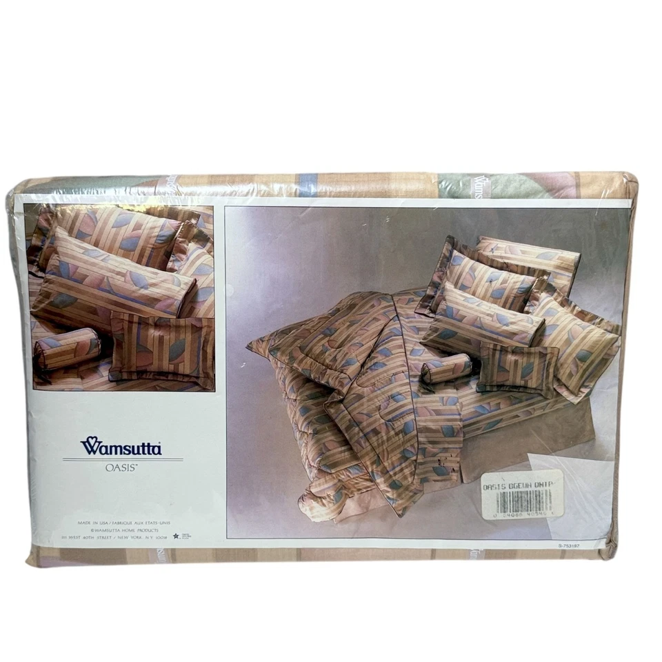 Sábana plana Wamsutta Queen Oasis beige pastel supercal sin hierro mezcla de algodón nueva con etiquetas Foto 3 de 4