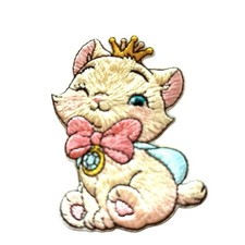 KITTEN  SOO CUTE  STICK ON OR SEW ON PATCH  ONE FREE CAT STICKER 