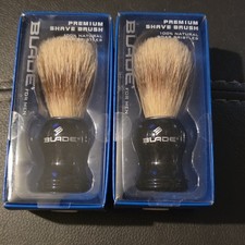 2 NEW Blade for Men Premium Shave Brush 100% Natural Boar Hair Bristles