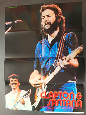 Eric Clapton / Cream & Santana Original Fold-Out Poster 1975 Japanese